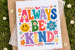 Always Be Kind PNG, Retro Groovy Kindness Sublimation, Color Product Image 2