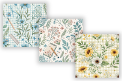 Watercolor Back to School Patterns, Seamless Grandmillennial Product Image 3