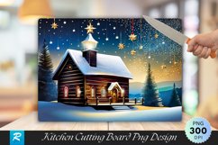 Merry Christmas Rustic Holiday Cutting Board PNG Design Product Image 1