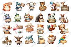 Birthday Sublimation Design Bundle, Animals Birthday Clipart Product Image 3