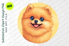 Cute Pomeranian Dog Illustration With Big Eyes And A Clipart Product Image 1