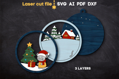 Christmas Ornament Mouse SVG laser cut file for Glowforge Product Image 3