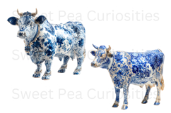 Blue Toile, Ephemera, PNG, Clipart, Junk Journal, flowers Product Image 3