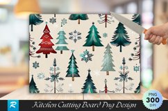 Scandinavian Trees Maple Cutting Board PNG Design Product Image 1
