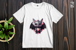 Cute Baby Bat Heart Sublimation Clipart PNG Product Image 3