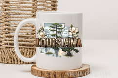 Louisiana PNG, Vintage State Pride Sublimation Design Product Image 3