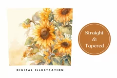Sunflower Tumbler Design, Watercolor Flowers Sublimation Product Image 3