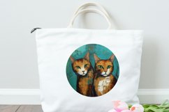 Abstract Cats Round Sublimation | Teal Circular Set Product Image 3