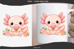 Pastel kawaii axolotl png design for T-shirts Product Image 3