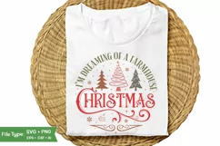 I'm Dreaming Of A Farmhouse Christmas Round Sign SVG Design Product Image 3