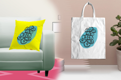 Blue Abstract Floral Line Art Embroidery Design Product Image 3