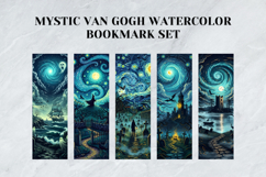 Mystic Van Gogh Watercolor Bookmark Set,Starry Night Art Product Image 2
