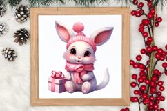 Cute Pink Christmas Animals Clipart Sublimation Product Image 3
