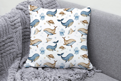 Watercolor Whale Dreams Seamless Pattern Product Image 3