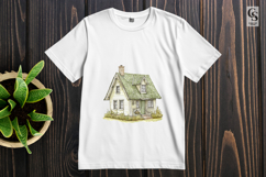Vintage Cottage House Clipart PNG Product Image 3