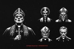 10 Bundle Dark Art Priest Devil Demon Cross Heretic Skull Product Image 5