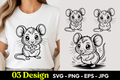 Cute Little Mouse SVG PNG Product Image 1