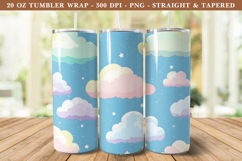 Pastel Cloud Tumbler Wrap | 20 oz tumbler wrap Product Image 1