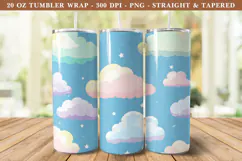 Pastel Cloud Tumbler Wrap | 20 oz tumbler wrap Product Image 1