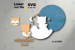Owl Baby Name Sign SVG Laser cut file for Glowforge Product Image 3