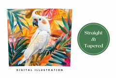 Cockatoo Tumbler Sublimation, Tropical Birds Sublimation PNG Product Image 3