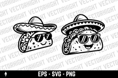 Mascot of a taco wearing a sombrero and sunglasses Product Image 3