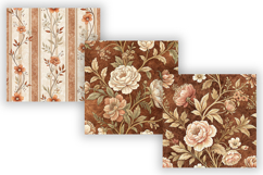 Copper Toile Digital Paper Pack, Vintage Floral Toile Product Image 3
