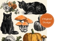 Fall Pumpkins Tumbler, Vintage Black Cat Tumbler Design Product Image 3