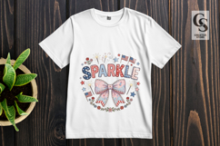 Patriotic Sparkle Bow Clipart Sublimation PNG Product Image 3