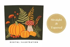 Pumpkin Tumbler Wrap Design, Floral Tumbler Sublimation Product Image 3