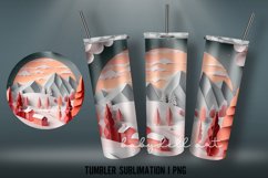 3D Winter Tumbler Sublimation Design PNG | 3D Papercat Product Image 3