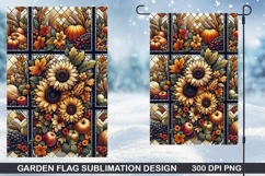 Flowers Garden Flag Sublimation| Autumn Garden Flag PNG Product Image 1