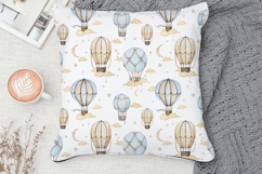 Watercolor Air Balloons Seamless Pattern Product Image 3