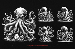 10 Bundle Dark Art Kraken Monster Octopus Gothic Horror Product Image 5