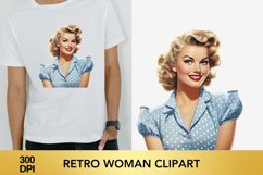 Retro woman clipart, Retro woman sublimation Product Image 1