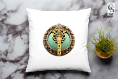 Vintage Ornate Keyhole Plates And Keys Clipart PNG Product Image 3