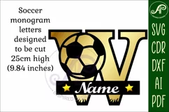 Football or Soccer Capital Monogram Letter W SVG Product Image 3