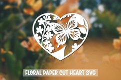 20 Paper Cut Floral Heart , Paper Cut Heart SVG Product Image 6