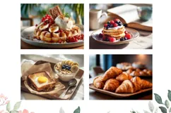 Waffles Cutting Board, Waffles PNG, Croissant PNG Product Image 3