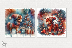 Christmas little horse digital paper, background clipart Product Image 3