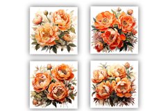 10 Orange Peonies Clipart PNG Product Image 3