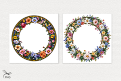 Floral wreath digital paper, background clipart Product Image 3