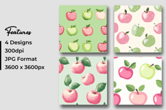 Fresh Apple Fruits Pattern Digital Paper Product Image 3