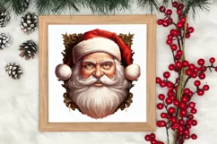 Watercolor Peeking Santa and Snowman Clipart, Christmas PNG Product Image 3
