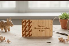 Business card with engraving. Plywood business card. Product Image 5