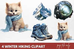 Winter Hiking Clipart Png Winter Hiking Christmas Product Image 1