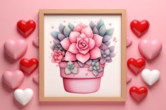 Pink Valentine Succulent Pot Clipart Product Image 3