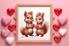 Couple Animal Valentines Day Clipart, Watercolor Couple Product Image 3