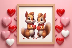 Couple Animal Valentines Day Clipart, Watercolor Couple Product Image 3