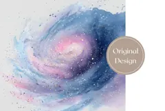 Watercolor Space Tumbler Design, Glitter Tumbler Product Image 3